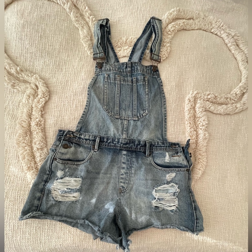 RIPPED DENIM SHORALLS